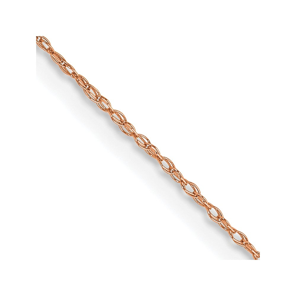 14K Rose Gold 16 inch Carded .5mm Cable Rope with Spring Ring Clasp Chain