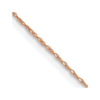 14K Rose Gold 18 inch Carded .5mm Cable Rope with Spring Ring Clasp Chain