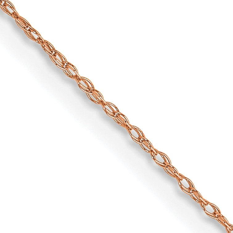 14K Rose Gold 24 inch Carded .5mm Cable Rope with Spring Ring Clasp Chain