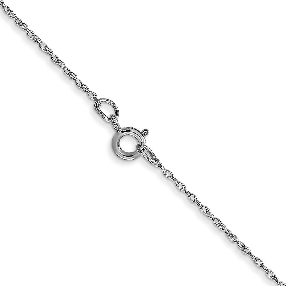 14K White Gold 22 inch Carded .5mm Cable Rope with Spring Ring Clasp Chain