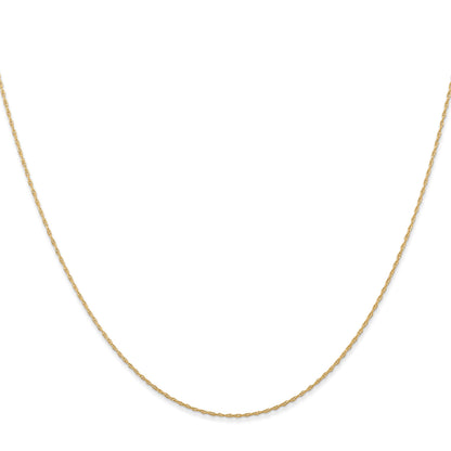14K 18 inch Carded .5mm Cable Rope with Spring Ring Clasp Chain