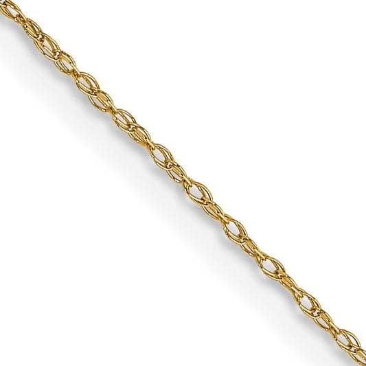 14K 20 inch Carded .5mm Cable Rope with Spring Ring Clasp Chain