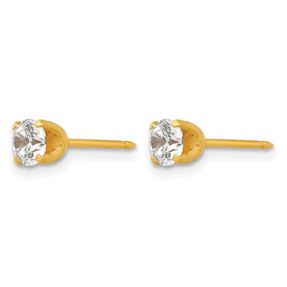 Inverness 14k 4.25mm CZ Post Piercing Earrings