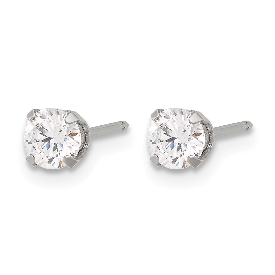 Inverness Stainless Steel 4mm CZ Post Piercing Earrings