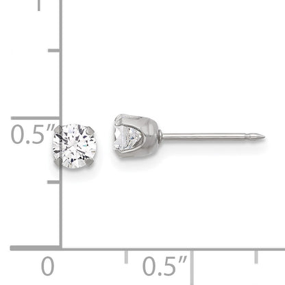 Inverness Stainless Steel 4mm CZ Post Piercing Earrings
