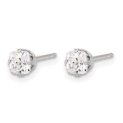 Inverness Stainless Steel 4mm Square CZ Post Piercing Earrings