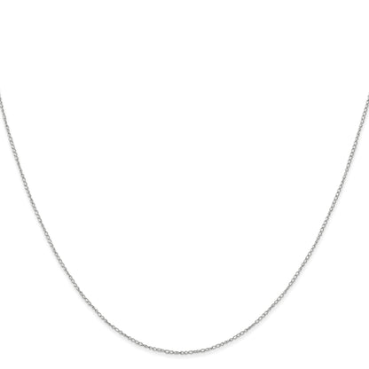14K White Gold 20 inch Carded .42mm Curb with Spring Ring Clasp Chain