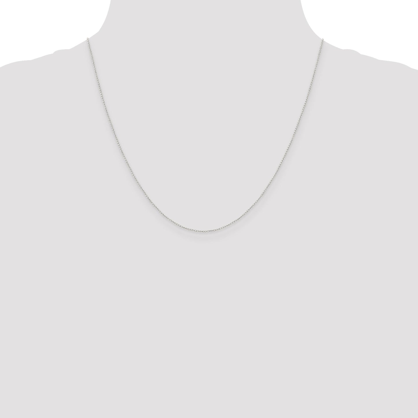 14K White Gold 20 inch Carded .42mm Curb with Spring Ring Clasp Chain