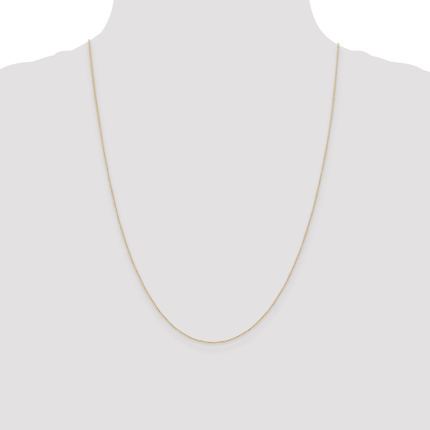 14K 24 inch Carded .42mm Curb with Spring Ring Clasp Chain