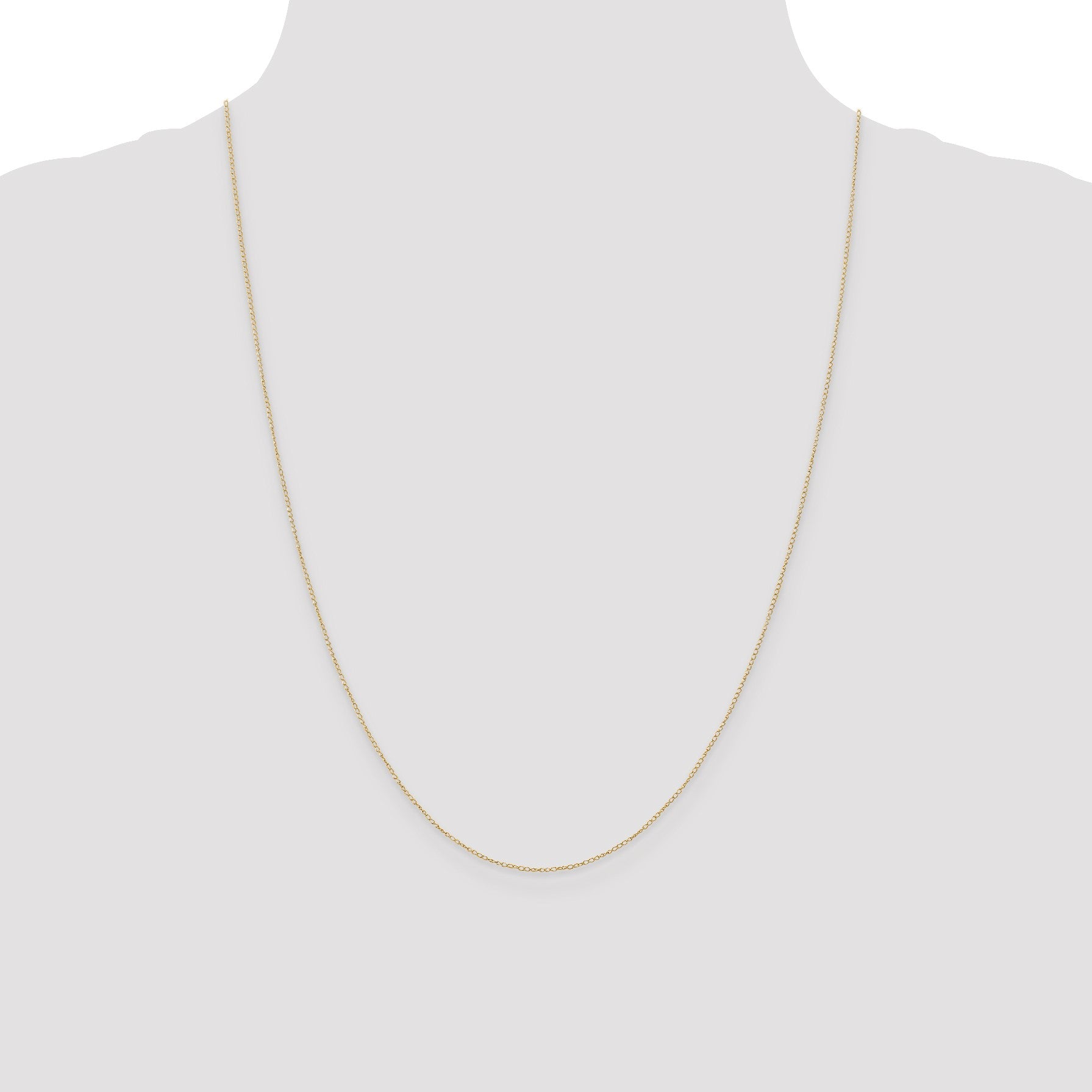 14K 24 inch Carded .42mm Curb with Spring Ring Clasp Chain