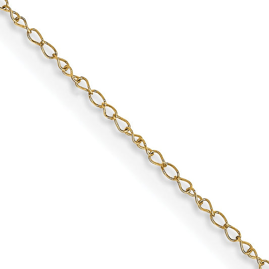 14K 16 inch Carded .42mm Curb with Spring Ring Clasp Chain
