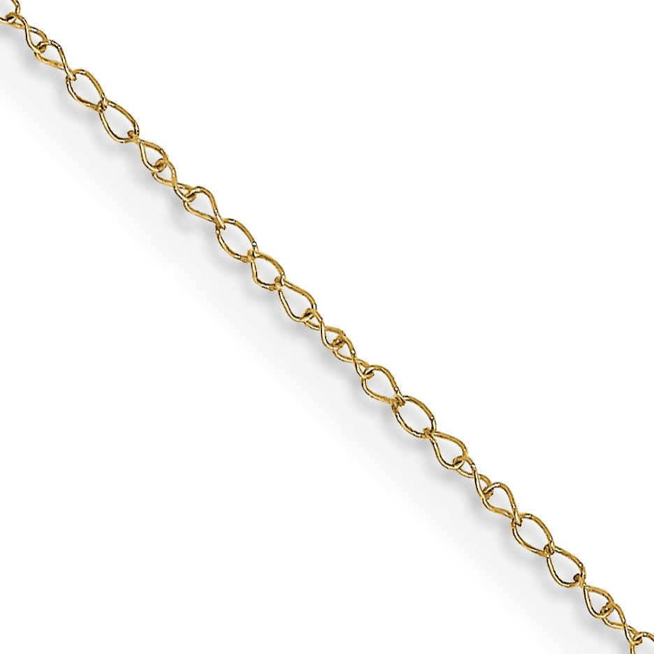 14K 24 inch Carded .42mm Curb with Spring Ring Clasp Chain