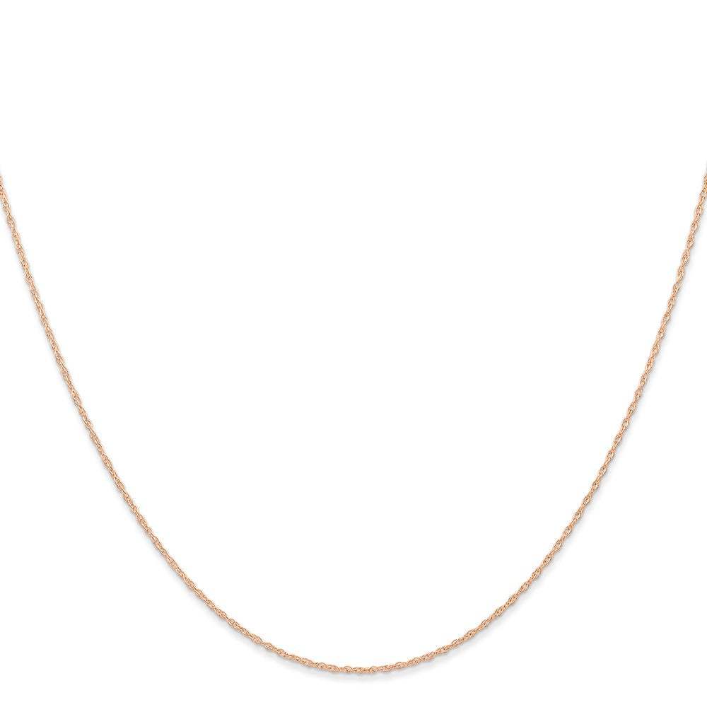 14K Rose Gold 18 inch Carded .6mm Cable Rope with Spring Ring Clasp Chain