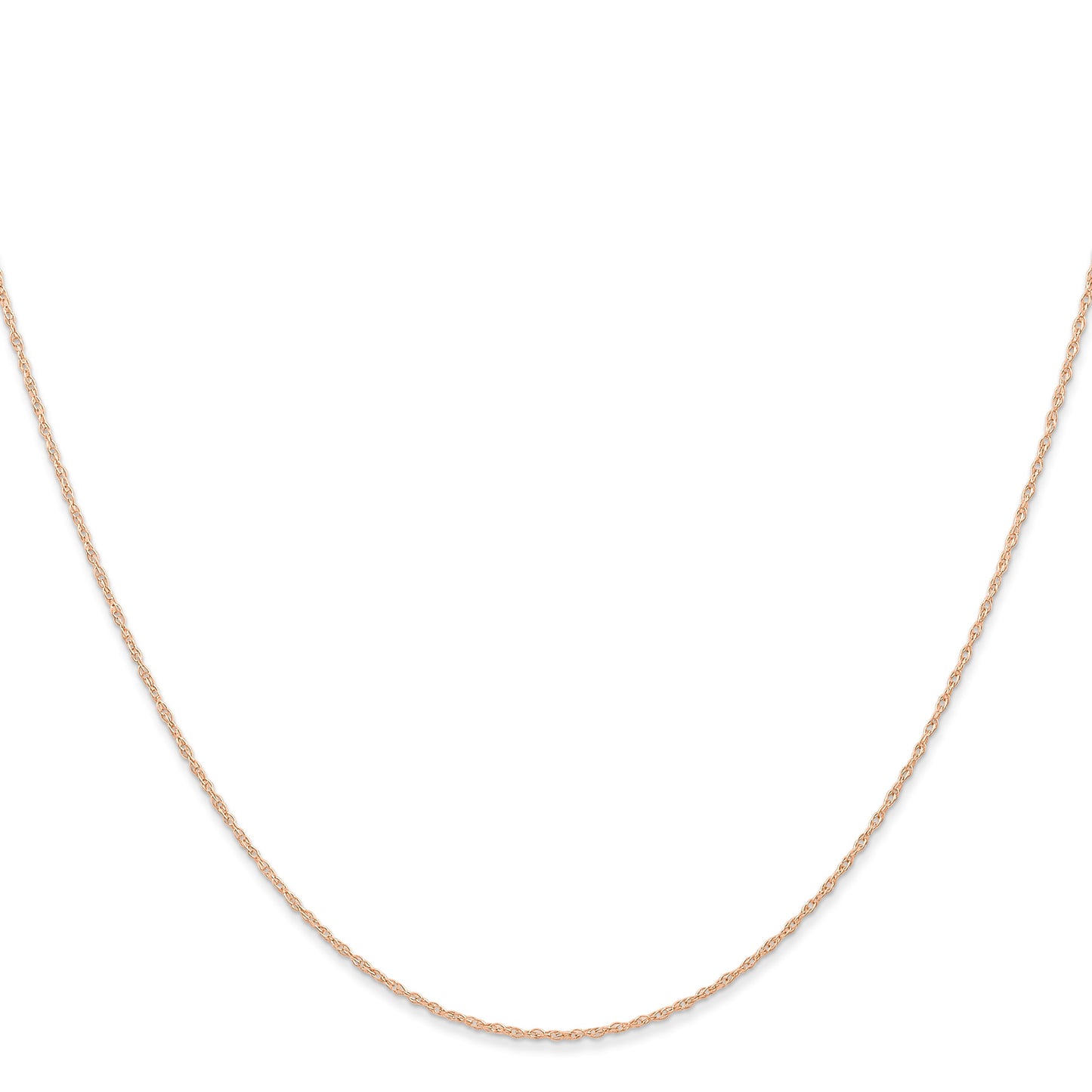 14K Rose Gold 20 inch Carded .6mm Cable Rope with Spring Ring Clasp Chain