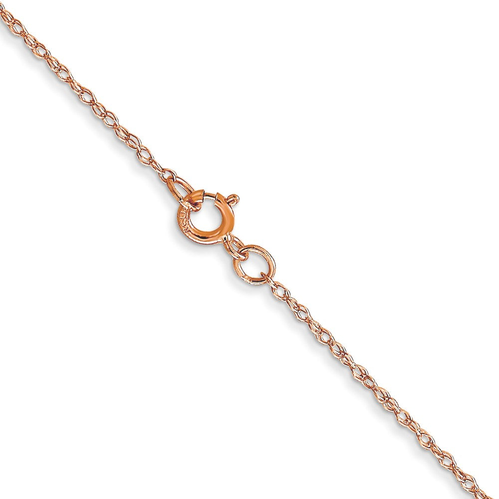 14K Rose Gold 18 inch Carded .6mm Cable Rope with Spring Ring Clasp Chain