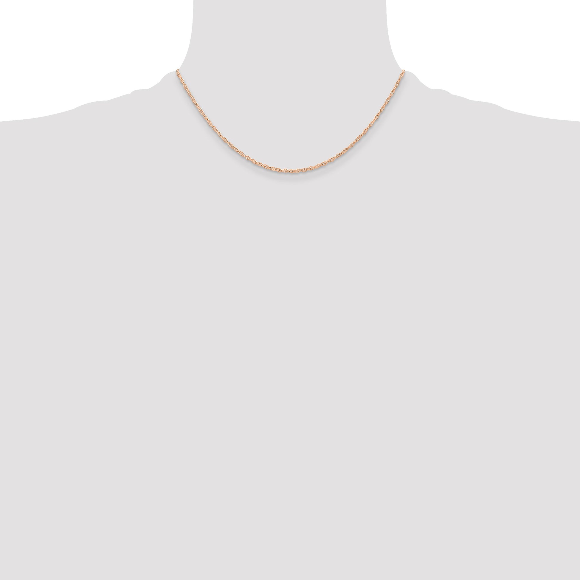 14K Rose Gold 16 inch Carded .6mm Cable Rope with Spring Ring Clasp Chain