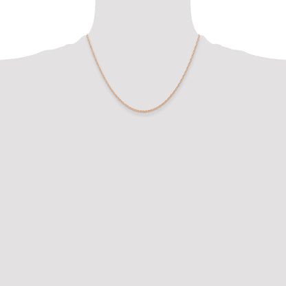 14K Rose Gold 18 inch Carded .6mm Cable Rope with Spring Ring Clasp Chain