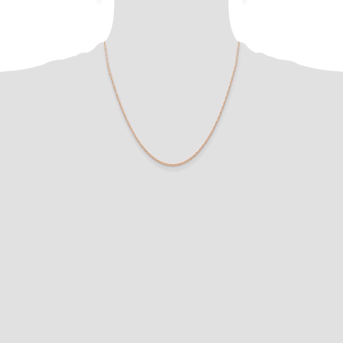 14K Rose Gold 20 inch Carded .6mm Cable Rope with Spring Ring Clasp Chain