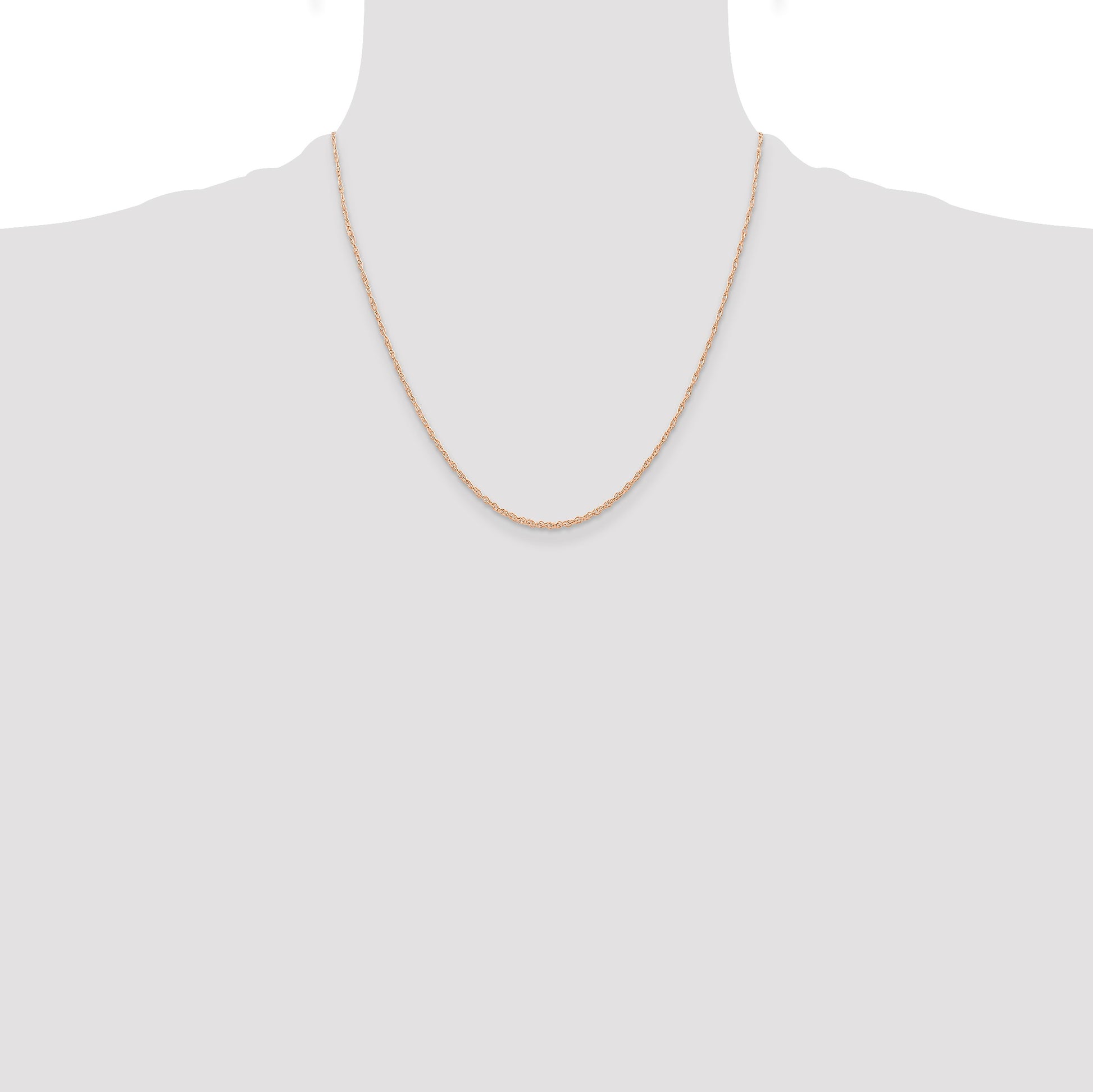14K Rose Gold 20 inch Carded .6mm Cable Rope with Spring Ring Clasp Chain