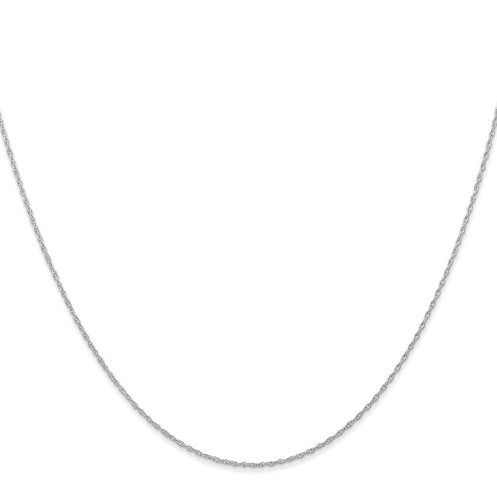 14K White Gold 24 inch Carded .6mm Cable Rope with Spring Ring Clasp Chain