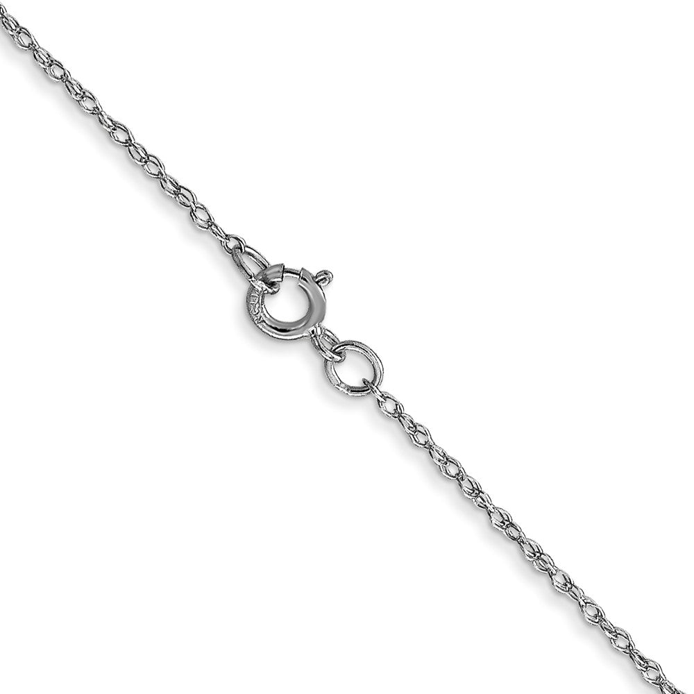 14K White Gold 22 inch Carded .6mm Cable Rope with Spring Ring Clasp Chain