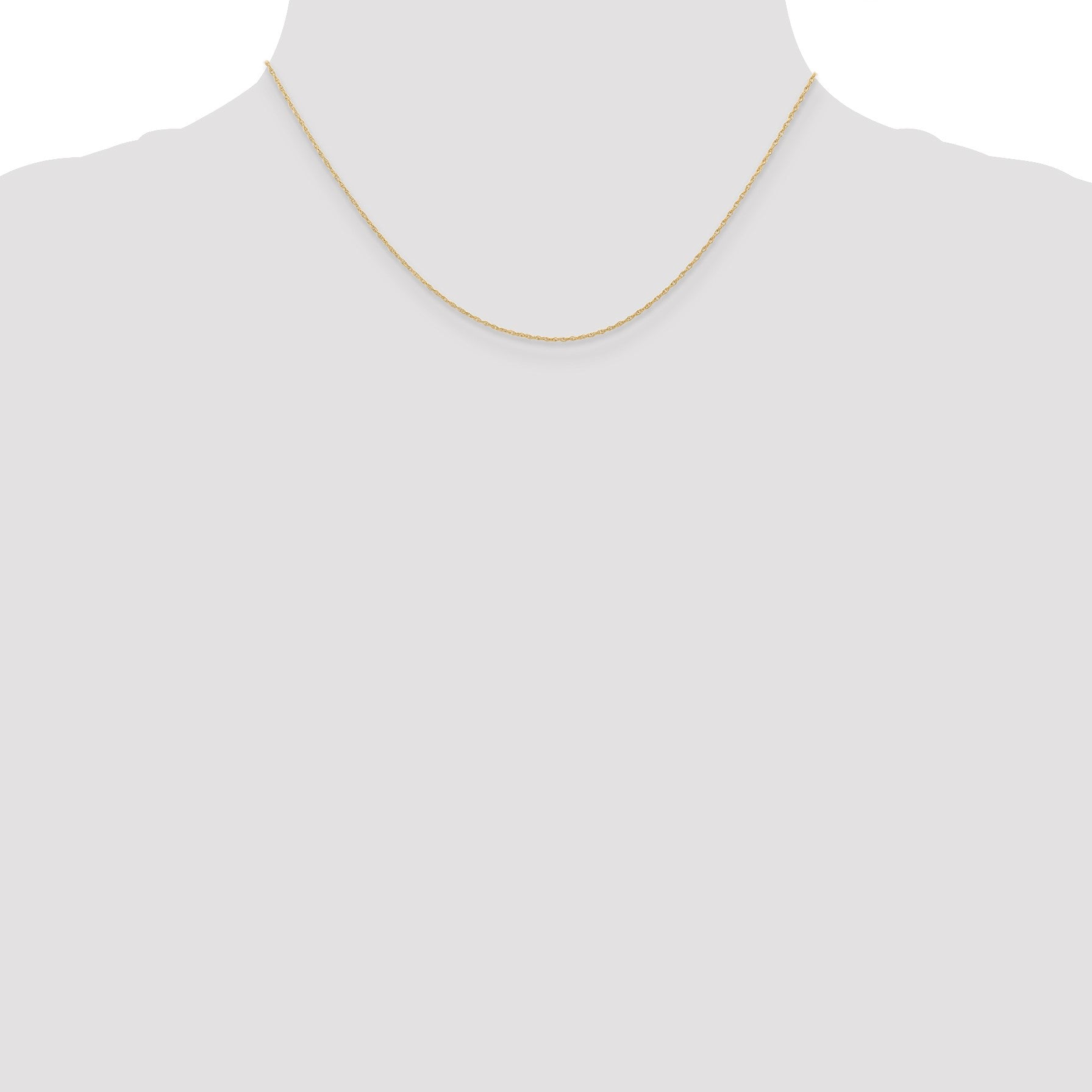 14K 16 inch Carded .6mm Cable Rope with Spring Ring Clasp Chain