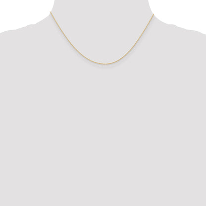 14K 16 inch Carded .6mm Cable Rope with Spring Ring Clasp Chain