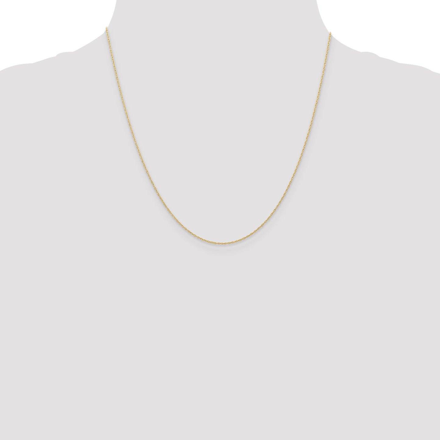 14K 20 inch Carded .6mm Cable Rope with Spring Ring Clasp Chain
