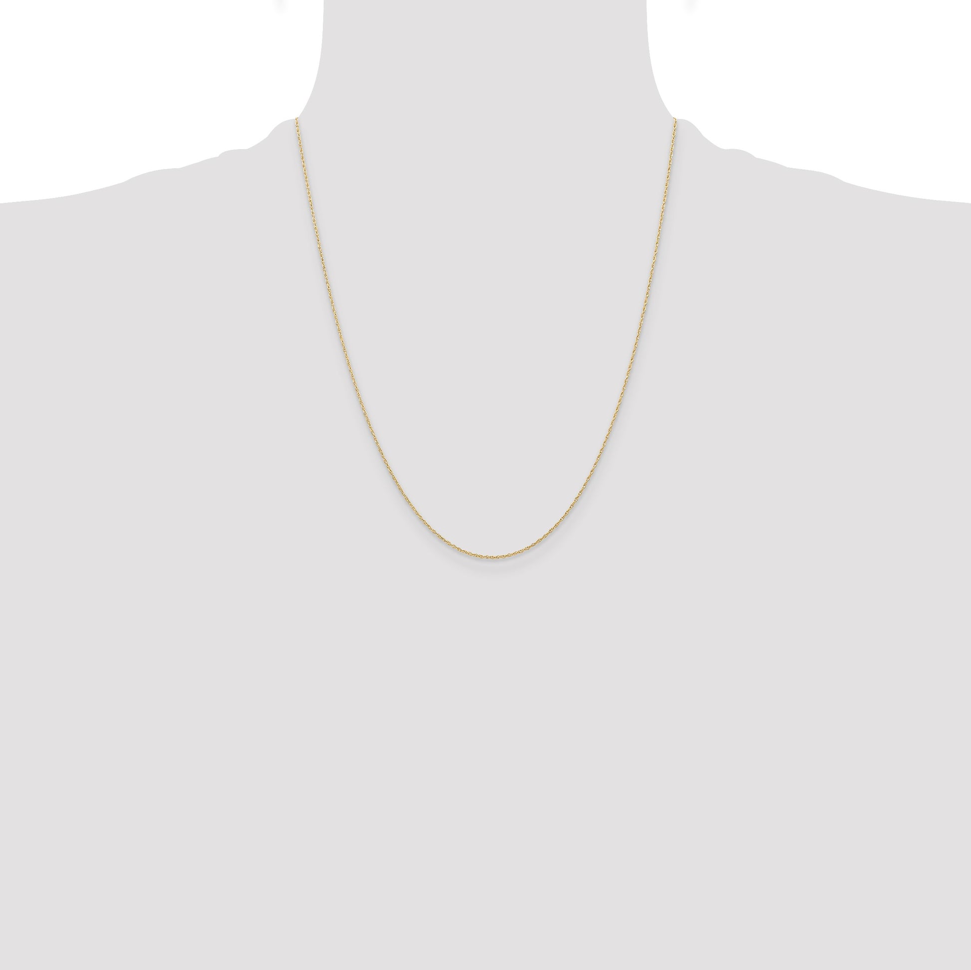 14K 22 inch Carded .6mm Cable Rope with Spring Ring Clasp Chain
