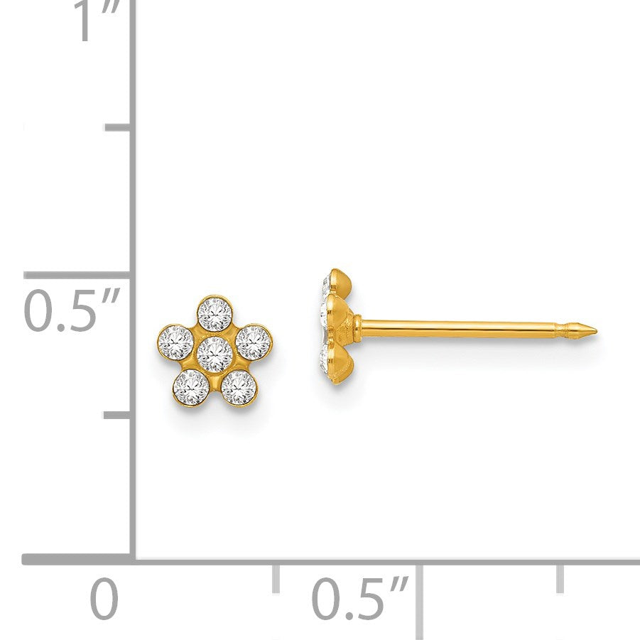 Inverness 14k April Crystal Birthstone Flower Post Piercing Earrings