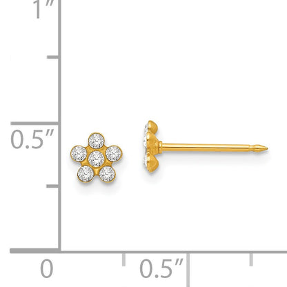 Inverness 14k April Crystal Birthstone Flower Post Piercing Earrings