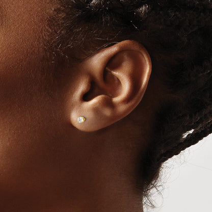 Inverness 14K Polished 3mm CZ Short Post Piercing Earrings
