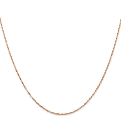 14K Rose Gold 18 inch Carded .7mm Cable Rope with Spring Ring Clasp Chain