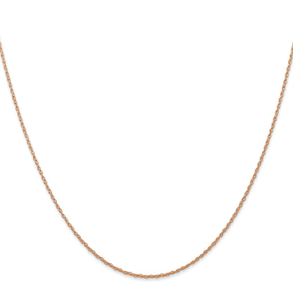 14K Rose Gold 24 inch Carded .7mm Cable Rope with Spring Ring Clasp Chain