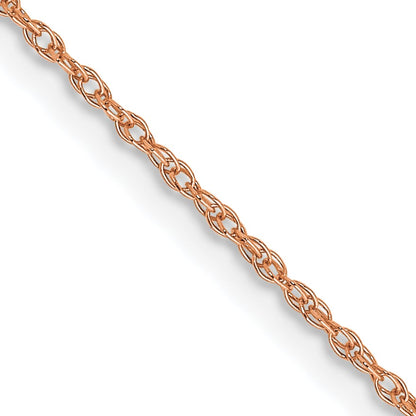 14K Rose Gold 16 inch Carded .7mm Cable Rope with Spring Ring Clasp Chain
