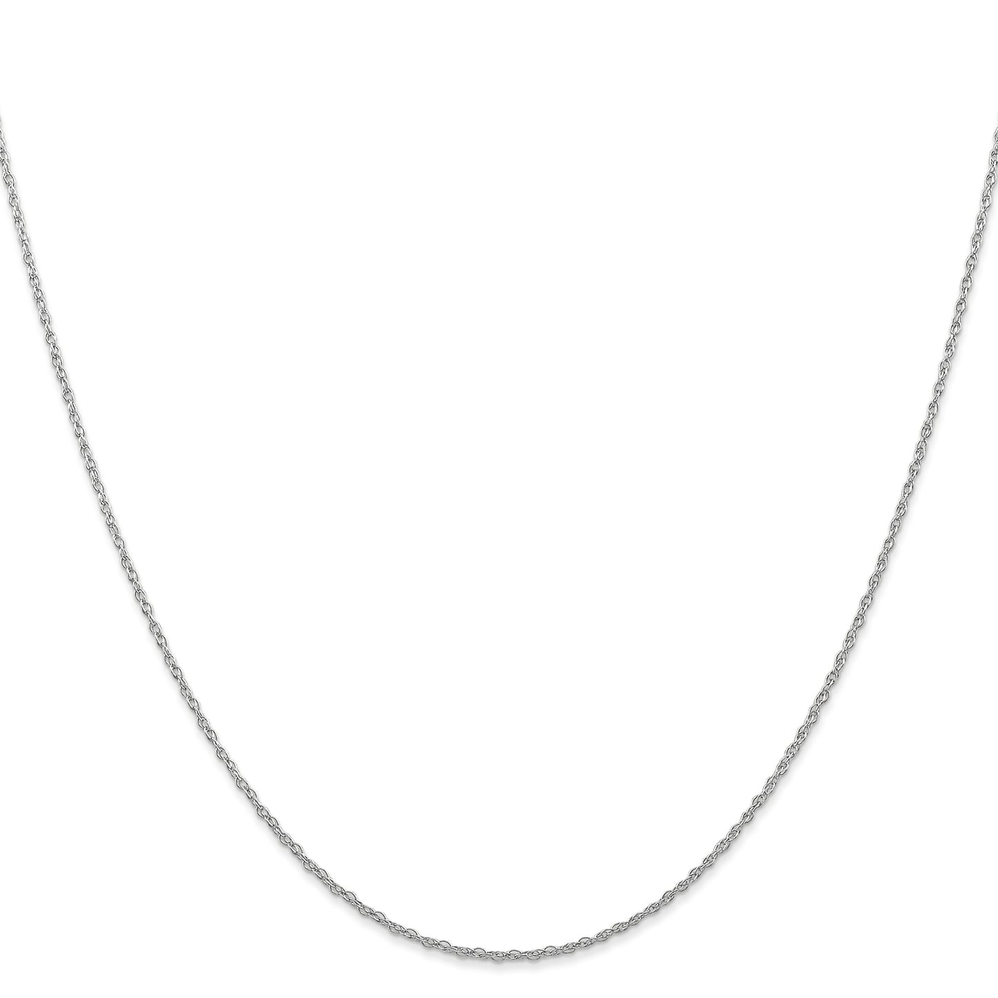 14K White Gold 22 inch Carded .7mm Cable Rope with Spring Ring Clasp Chain