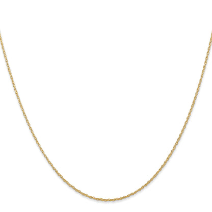 14K 24 inch Carded .7mm Cable Rope with Spring Ring Clasp Chain