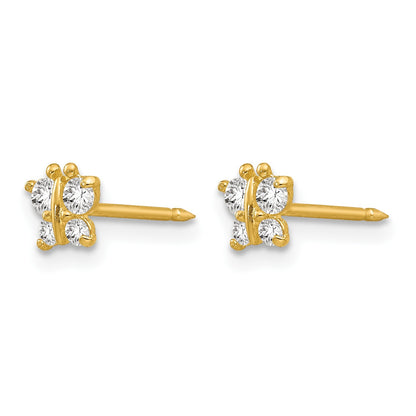 Inverness 14k Butterfly CZ Post Piercing Earrings