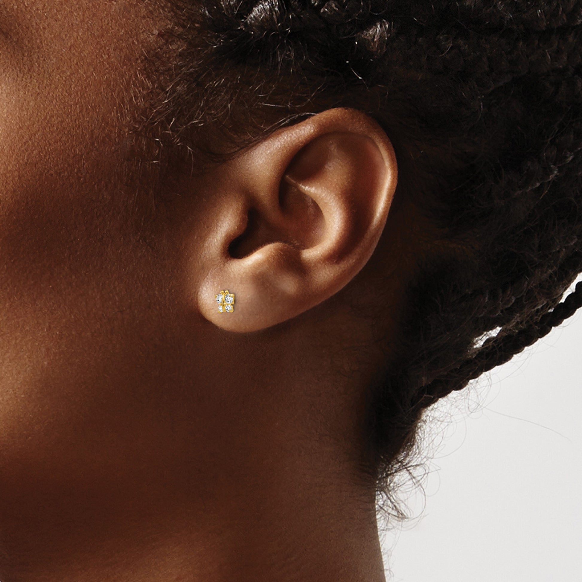 Inverness 14k Butterfly CZ Post Piercing Earrings