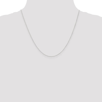 14K White Gold 20 inch Carded .5mm Curb with Spring Ring Clasp Chain