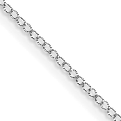 14K White Gold 16 inch Carded .5mm Curb with Spring Ring Clasp Chain