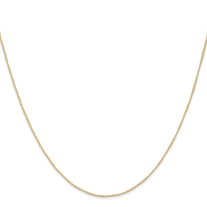 14K 20 inch Carded .5mm Curb with Spring Ring Clasp Chain