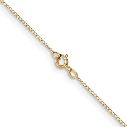 14K 24 inch Carded .5mm Curb with Spring Ring Clasp Chain