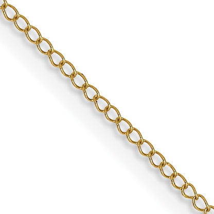 14K 20 inch Carded .5mm Curb with Spring Ring Clasp Chain