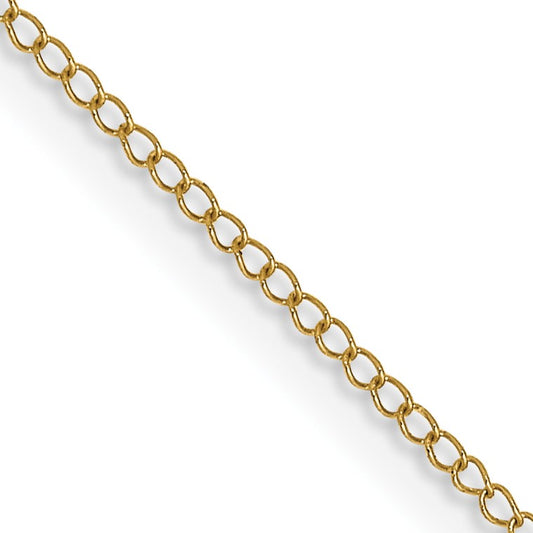 14K 18 inch Carded .5mm Curb with Spring Ring Clasp Chain