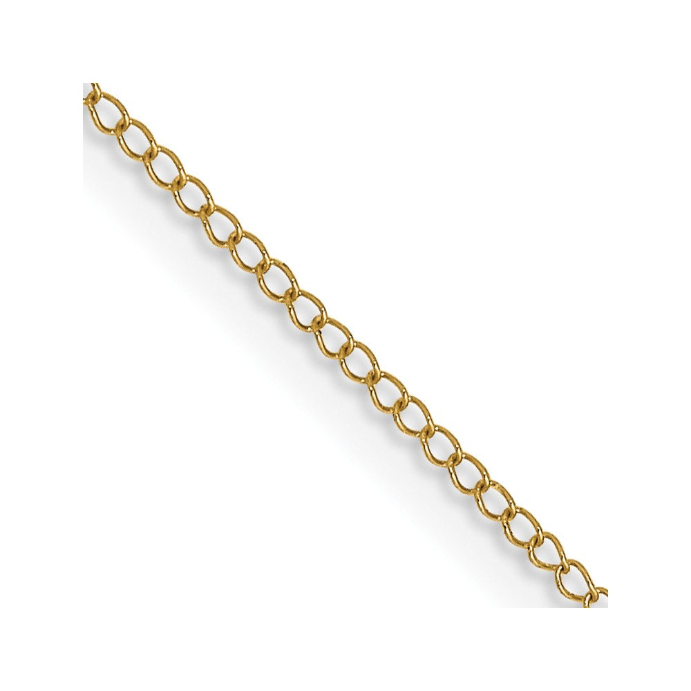 14K 16 inch Carded .5mm Curb with Spring Ring Clasp Chain