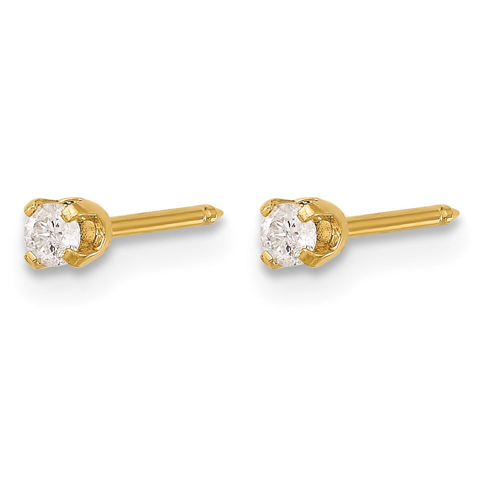 Inverness 14K Polished 2.5mm .10ct Diamond Stud Post Piercing Earrings