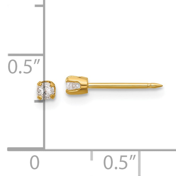 Inverness 14K Polished 2.5mm .10ct Diamond Stud Post Piercing Earrings