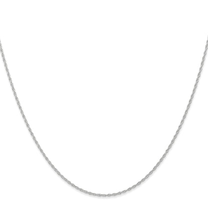 14K White Gold 24 inch Carded .95mm Cable Rope with Spring Ring Clasp Chain