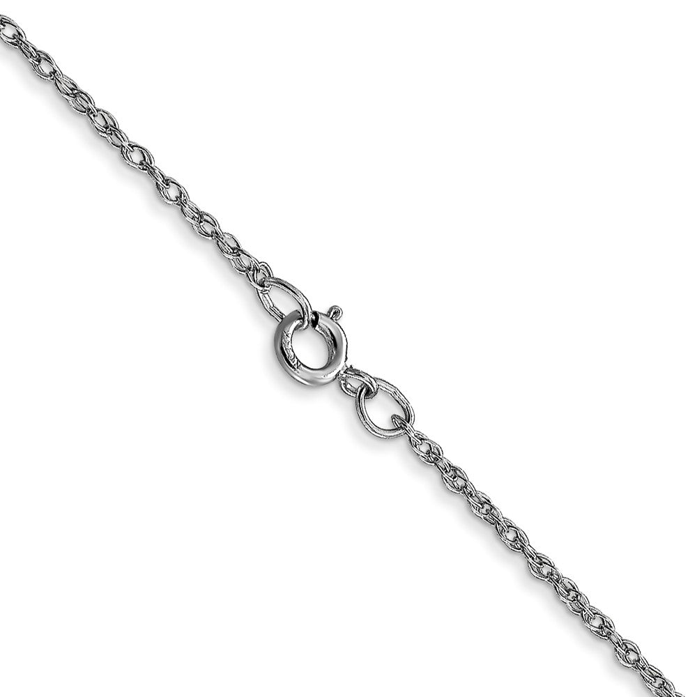 14K White Gold 16 inch Carded .95mm Cable Rope with Spring Ring Clasp Chain